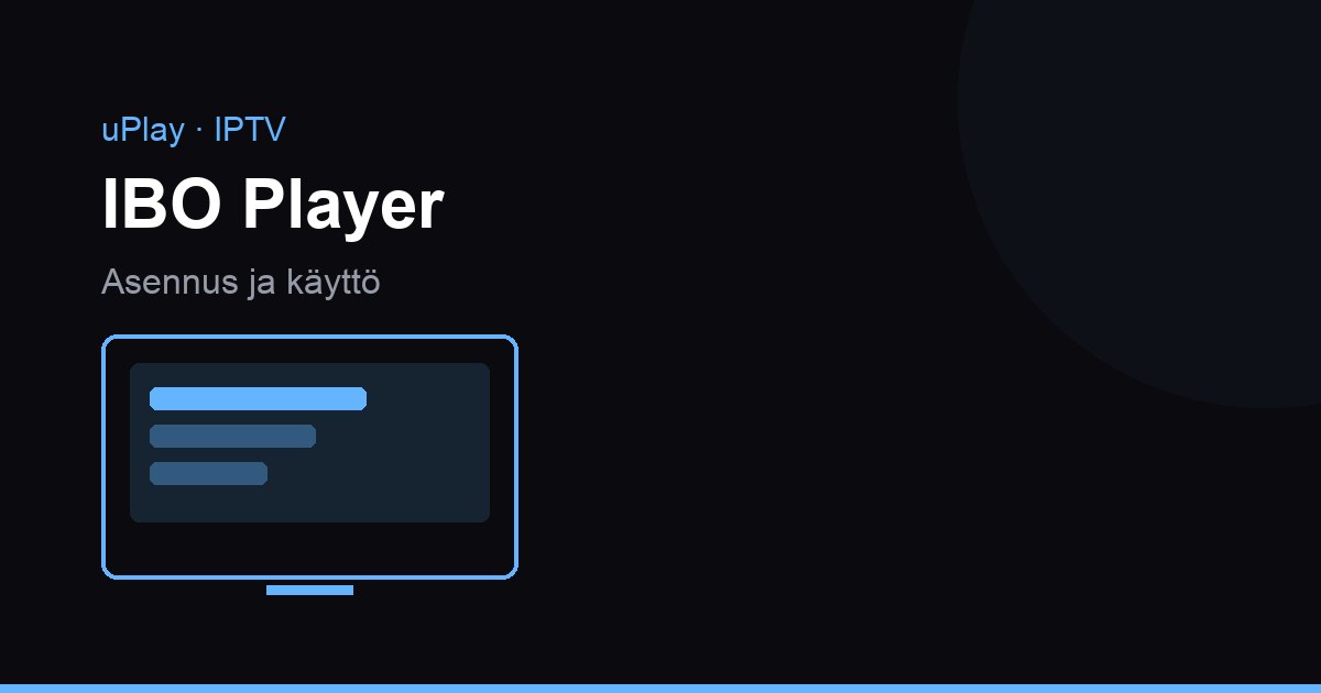 Älytelevisio, jossa IBO Player auki aloitusnäytöllä ja kanavalista näkyvissä
